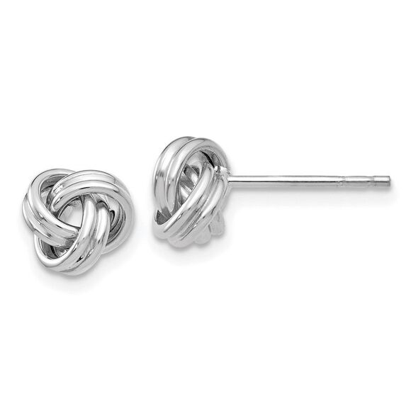 10k White Gold Love Knot Post Earrings,All Products : American Fashion Style Bags On Sale